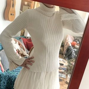 CK 100% Cotton Turtleneck with flared sleeves